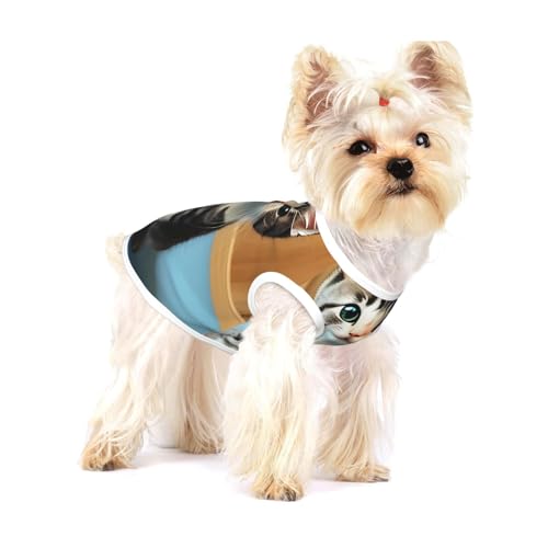 Hunde-T-Shirt aus Baumwolle, für Schlafzimmer, Kätzchen, weich, atmungsaktiv, ärmellos, Tank-Top, Kleidung für mittelgroße Welpen und Katzen Hunde-T-Shirt aus Baumwolle, für Schlafzimmer, Kätzchen, weich, atmungsaktiv, ärmellos, Tank-Top, Kleidung für mittelgroße Welpen und Katzen von LiuMng