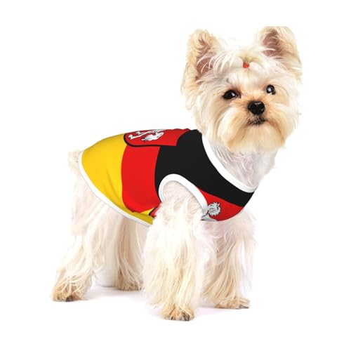 Hunde-T-Shirt aus Baumwolle, mit niedersächsischem Aufdruck, weich, atmungsaktiv, ärmellos, Tanktop, Katzenkleidung, für Größe S und M Hunde-T-Shirt aus Baumwolle, mit niedersächsischem Aufdruck, weich, atmungsaktiv, ärmellos, Tanktop, Katzenkleidung, für Größe S und M von LiuMng