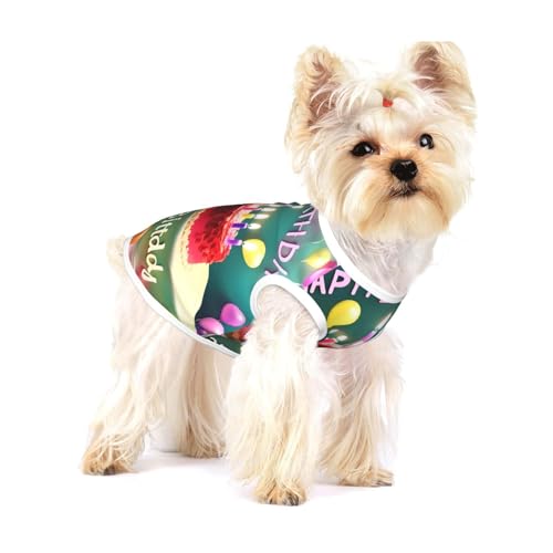 Hunde-T-Shirt aus Baumwolle, mit schönem Aufdruck, weich, atmungsaktiv, ärmellos, für große Welpen und Katzen Hunde-T-Shirt aus Baumwolle, mit schönem Aufdruck, weich, atmungsaktiv, ärmellos, für große Welpen und Katzen von LiuMng