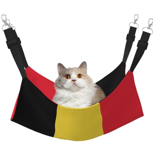 LiuMng Katzen-Hängemattenbett für Käfig, verstellbares Haustierbett, Flagge von Belgien, Welpenauflage, für Kätzchen, große und kleine Tiere LiuMng Katzen-Hängemattenbett für Käfig, verstellbares Haustierbett, Flagge von Belgien, Welpenauflage, für Kätzchen, große und kleine Tiere von LiuMng