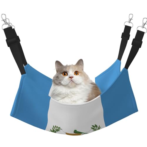 LiuMng Katzen-Hängemattenbett für Käfig, verstellbares Haustierbett, Flagge von Guatemala-Druck, Welpenauflage, für Kätzchen, große und kleine Tiere LiuMng Katzen-Hängemattenbett für Käfig, verstellbares Haustierbett, Flagge von Guatemala-Druck, Welpenauflage, für Kätzchen, große und kleine Tiere von LiuMng