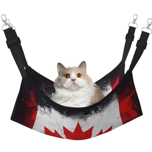 LiuMng Katzen-Hängemattenbett für Käfig, verstellbares Haustierbett, kanadische Flagge, Welpenauflage, für Kätzchen, mittelgroße und kleine Tiere LiuMng Katzen-Hängemattenbett für Käfig, verstellbares Haustierbett, kanadische Flagge, Welpenauflage, für Kätzchen, mittelgroße und kleine Tiere von LiuMng