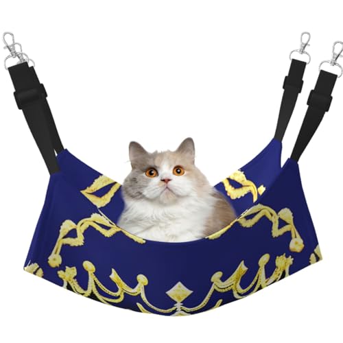 LiuMng Mittelgroße Katzenhängematte für Käfig, verstellbares Haustierbett, Fantasie-Tiara-Druck, Welpenauflage für Kätzchen, Kleintiere von LiuMng