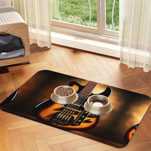 Saugfähige Futtermatte für Haustiere, 30 x 45 cm, Instrumental-Gitarren-Druck, schnell trocknendes Futter-Pad/Leder-Tischset, für Hunde und Katzen, Futternapf Saugfähige Futtermatte für Haustiere, 30 x 45 cm, Instrumental-Gitarren-Druck, schnell trocknendes Futter-Pad/Leder-Tischset, für Hunde und Katzen, Futternapf von LiuMng