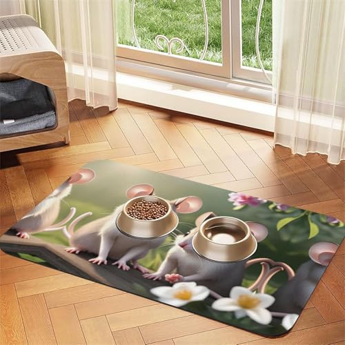 Saugfähige Futtermatte für Haustiere, 30 x 45 cm, Motiv Maus in Love, schnell trocknendes Futterunterlage/Leder-Tischset, für Hunde und Katzen, Futternapf Saugfähige Futtermatte für Haustiere, 30 x 45 cm, Motiv Maus in Love, schnell trocknendes Futterunterlage/Leder-Tischset, für Hunde und Katzen, Futternapf von LiuMng