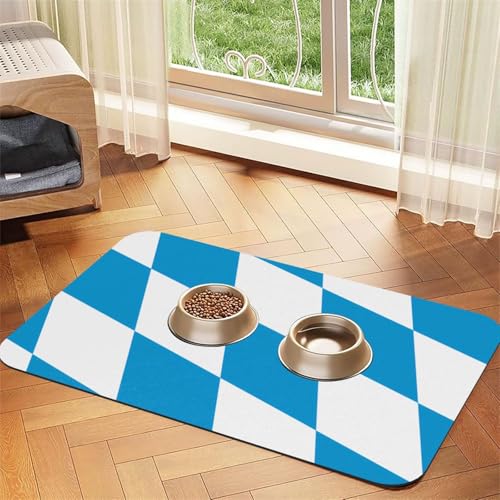 Saugfähige Futtermatte für Haustiere, 30 x 45 cm, Motiv: Bayerische Flagge, schnell trocknendes Futterunterlage/Leder-Tischset, für Hunde und Katzen, Futternapf, Wasser Saugfähige Futtermatte für Haustiere, 30 x 45 cm, Motiv: Bayerische Flagge, schnell trocknendes Futterunterlage/Leder-Tischset, für Hunde und Katzen, Futternapf, Wasser von LiuMng