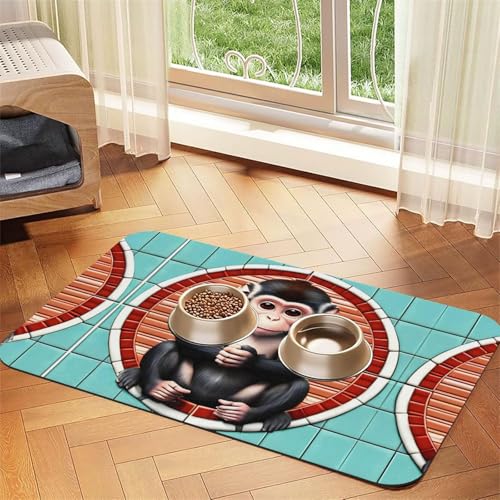 Saugfähige Futtermatte für Haustiere, 30 x 45 cm, Motiv: Der stille Affe – schnell trocknendes Futterunterlage/Leder-Tischset, für Hunde und Katzen, Futternapf Saugfähige Futtermatte für Haustiere, 30 x 45 cm, Motiv: Der stille Affe – schnell trocknendes Futterunterlage/Leder-Tischset, für Hunde und Katzen, Futternapf von LiuMng
