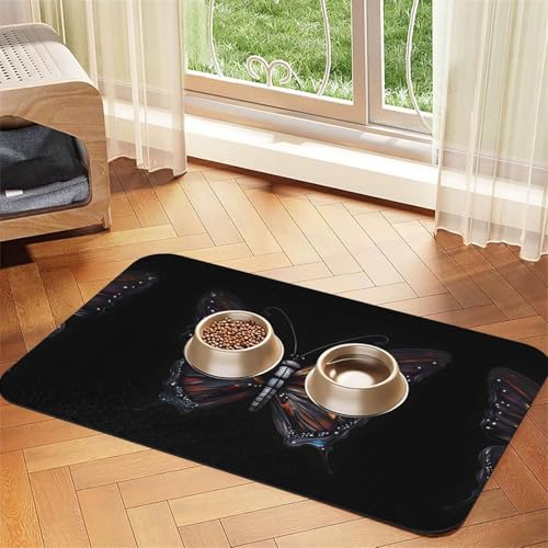 Saugfähige Futtermatte für Haustiere, 30 x 45 cm, Motiv: Mystery Butterfly – schnell trocknendes Futterpad/Leder-Tischset, für Hunde und Katzen, Futternapf, Wasser Saugfähige Futtermatte für Haustiere, 30 x 45 cm, Motiv: Mystery Butterfly – schnell trocknendes Futterpad/Leder-Tischset, für Hunde und Katzen, Futternapf, Wasser von LiuMng