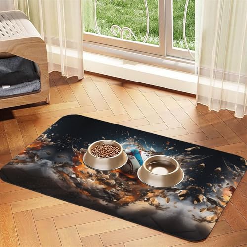 Saugfähige Futtermatte für Haustiere, 30 x 45 cm, Motiv: Rugby auf Feuer, schnell trocknendes Futterunterlage/Leder-Tischset, für Hunde und Katzen, Futternapf Saugfähige Futtermatte für Haustiere, 30 x 45 cm, Motiv: Rugby auf Feuer, schnell trocknendes Futterunterlage/Leder-Tischset, für Hunde und Katzen, Futternapf von LiuMng