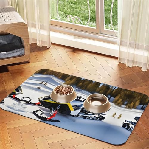 Saugfähige Futtermatte für Haustiere, 30 x 45 cm, Schneemobil-Druck, schnell trocknendes Futterunterlage/Leder-Tischset, für Hunde und Katzen, Futternapf, Wasser Saugfähige Futtermatte für Haustiere, 30 x 45 cm, Schneemobil-Druck, schnell trocknendes Futterunterlage/Leder-Tischset, für Hunde und Katzen, Futternapf, Wasser von LiuMng