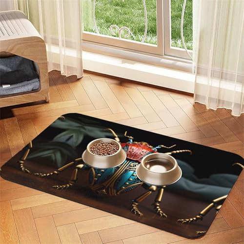 Saugfähige Futtermatte für Haustiere, 30 x 45 cm, buntes Käfermuster, schnell trocknendes Futterunterlage/Leder-Tischset, für Hunde und Katzen, Futternapf, Wasser Saugfähige Futtermatte für Haustiere, 30 x 45 cm, buntes Käfermuster, schnell trocknendes Futterunterlage/Leder-Tischset, für Hunde und Katzen, Futternapf, Wasser von LiuMng