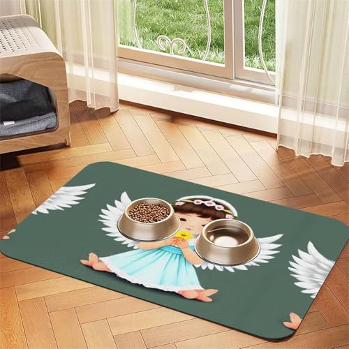 Saugfähige Futtermatte für Haustiere, 30 x 45 cm, niedlicher kleiner Engel-Druck, schnell trocknendes Futterunterlage/Leder-Tischset, für Hunde und Katzen, Futternapf, Wasser Saugfähige Futtermatte für Haustiere, 30 x 45 cm, niedlicher kleiner Engel-Druck, schnell trocknendes Futterunterlage/Leder-Tischset, für Hunde und Katzen, Futternapf, Wasser von LiuMng