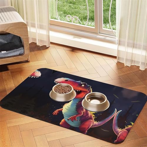 Saugfähige Futtermatte für Haustiere, 40 x 60 cm, Dinosaurier-Druck, schnell trocknendes Futter-Pad/Leder-Tischset, für Hunde, Katzen, Futternapf, Wasser Saugfähige Futtermatte für Haustiere, 40 x 60 cm, Dinosaurier-Druck, schnell trocknendes Futter-Pad/Leder-Tischset, für Hunde, Katzen, Futternapf, Wasser von LiuMng