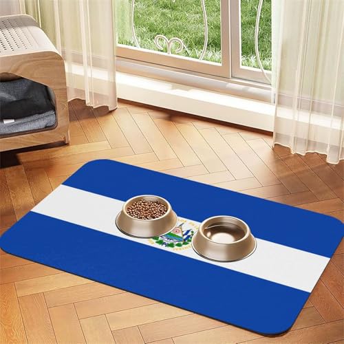 Saugfähige Futtermatte für Haustiere, 40 x 60 cm, El Salvador Druck, schnell trocknendes Futterpad/Leder-Tischset, für Hunde und Katzen, Futternapf Saugfähige Futtermatte für Haustiere, 40 x 60 cm, El Salvador Druck, schnell trocknendes Futterpad/Leder-Tischset, für Hunde und Katzen, Futternapf von LiuMng