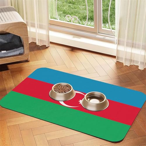 Saugfähige Futtermatte für Haustiere, 40 x 60 cm, Motiv: Flagge von Aserbaidschan, schnell trocknendes Futter-Pad/Leder-Tischset, für Hunde, Katzen, Futternapf, Wasser Saugfähige Futtermatte für Haustiere, 40 x 60 cm, Motiv: Flagge von Aserbaidschan, schnell trocknendes Futter-Pad/Leder-Tischset, für Hunde, Katzen, Futternapf, Wasser von LiuMng