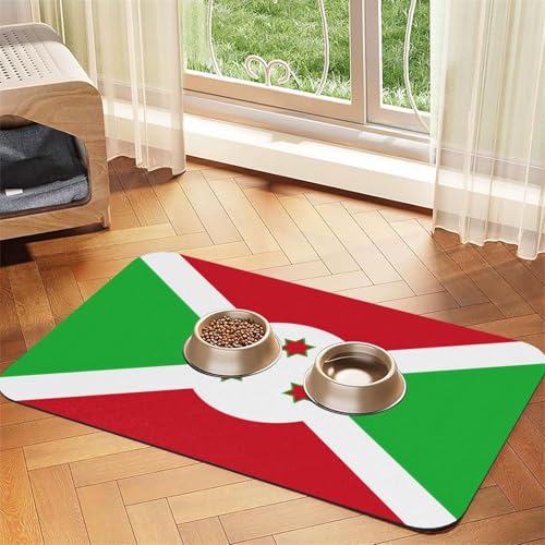 Saugfähige Futtermatte für Haustiere, 40 x 60 cm, Motiv: Flagge von Burundi, schnell trocknendes Futter-Pad/Leder-Tischset, für Hunde, Katzen, Futternapf, Wasser Saugfähige Futtermatte für Haustiere, 40 x 60 cm, Motiv: Flagge von Burundi, schnell trocknendes Futter-Pad/Leder-Tischset, für Hunde, Katzen, Futternapf, Wasser von LiuMng
