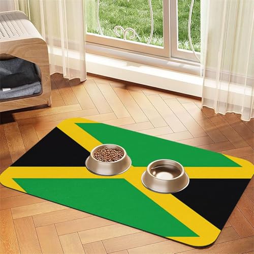 Saugfähige Futtermatte für Haustiere, 40 x 60 cm, Motiv: Jamaika-Flagge, schnell trocknendes Futterunterlage/Leder-Tischset, für Hunde und Katzen, Futternapf Saugfähige Futtermatte für Haustiere, 40 x 60 cm, Motiv: Jamaika-Flagge, schnell trocknendes Futterunterlage/Leder-Tischset, für Hunde und Katzen, Futternapf von LiuMng