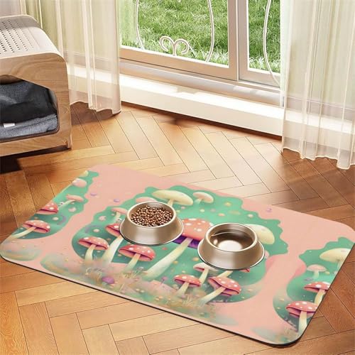 Saugfähige Futtermatte für Haustiere, 40 x 60 cm, Motiv: Traumpilz, schnell trocknendes Futterunterlage/Leder-Tischset, für Hunde und Katzen, Futternapf, Wasser Saugfähige Futtermatte für Haustiere, 40 x 60 cm, Motiv: Traumpilz, schnell trocknendes Futterunterlage/Leder-Tischset, für Hunde und Katzen, Futternapf, Wasser von LiuMng