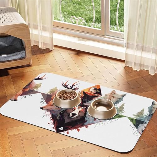 Saugfähige Futtermatte für Haustiere, 40 x 60 cm, Wölfe und Rentier, schnell trocknendes Futterunterlage/Leder-Tischset, für Hunde, Katzen, Futternapf, Wasser Saugfähige Futtermatte für Haustiere, 40 x 60 cm, Wölfe und Rentier, schnell trocknendes Futterunterlage/Leder-Tischset, für Hunde, Katzen, Futternapf, Wasser von LiuMng
