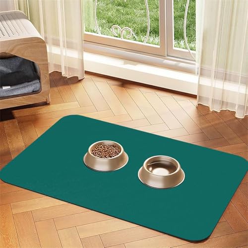 Saugfähige Futtermatte für Haustiere, 40 x 60 cm, dunkelgrün, schnell trocknendes Futterunterlage/Leder-Tischset, für Hunde und Katzen, Futternapf, Wasser Saugfähige Futtermatte für Haustiere, 40 x 60 cm, dunkelgrün, schnell trocknendes Futterunterlage/Leder-Tischset, für Hunde und Katzen, Futternapf, Wasser von LiuMng