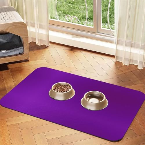 Saugfähige Futtermatte für Haustiere, 40 x 60 cm, einfarbig, dunkelviolett, schnell trocknendes Futterunterlage/Leder-Tischset, für Hunde und Katzen, Futternapf, Wasser Saugfähige Futtermatte für Haustiere, 40 x 60 cm, einfarbig, dunkelviolett, schnell trocknendes Futterunterlage/Leder-Tischset, für Hunde und Katzen, Futternapf, Wasser von LiuMng