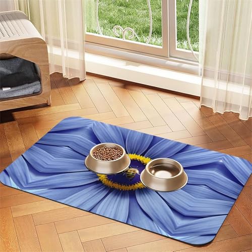 Saugfähige Futtermatte für Haustiere, 40 x 60 cm, mit Blumenherz, Bienendruck, schnell trocknendes Futterunterlage/Leder-Tischset, für Hunde und Katzen, Futternapf Saugfähige Futtermatte für Haustiere, 40 x 60 cm, mit Blumenherz, Bienendruck, schnell trocknendes Futterunterlage/Leder-Tischset, für Hunde und Katzen, Futternapf von LiuMng