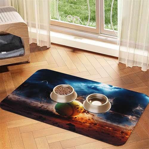 Saugfähige Futtermatte für Haustiere, 40 x 60 cm, mit Lightning-Tennisdruck, schnell trocknendes Futterunterlage/Leder-Tischset, für Hunde, Katzen, Futternapf, Wasser Saugfähige Futtermatte für Haustiere, 40 x 60 cm, mit Lightning-Tennisdruck, schnell trocknendes Futterunterlage/Leder-Tischset, für Hunde, Katzen, Futternapf, Wasser von LiuMng