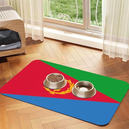 Saugfähige Futtermatte für Haustiere, 40 x 60 cm, mit eritreischer Flagge, schnell trocknendes Futter-Pad/Leder-Tischset, für Hunde, Katzen, Futternapf, Wasser Saugfähige Futtermatte für Haustiere, 40 x 60 cm, mit eritreischer Flagge, schnell trocknendes Futter-Pad/Leder-Tischset, für Hunde, Katzen, Futternapf, Wasser von LiuMng