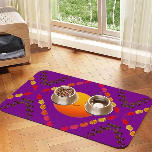 Saugfähige Futtermatte für Hunde, Katzen, 30 x 45 cm, Smiley-Aufdruck, saugfähig, für Futternapf und Wasser, aus Leder Saugfähige Futtermatte für Hunde, Katzen, 30 x 45 cm, Smiley-Aufdruck, saugfähig, für Futternapf und Wasser, aus Leder von LiuMng