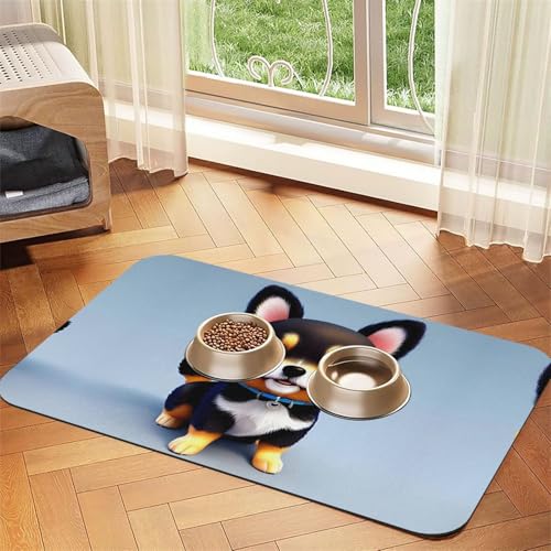 Saugfähige Futtermatte für Hunde, Katzen, 40 x 60 cm, Motiv: Welpe, schnell trocknendes Futter-Pad/Leder-Tischset, für Hunde, Katzen, Futternapf, Wasser Saugfähige Futtermatte für Hunde, Katzen, 40 x 60 cm, Motiv: Welpe, schnell trocknendes Futter-Pad/Leder-Tischset, für Hunde, Katzen, Futternapf, Wasser von LiuMng