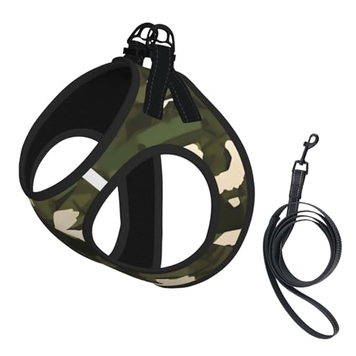 Weiches Haustiergeschirr und Leine, Armee-Camouflage-Druck, verstellbares Netzgewebe, Welpengeschirr für kleine, kleine, große Hunde und Katzen Weiches Haustiergeschirr und Leine, Armee-Camouflage-Druck, verstellbares Netzgewebe, Welpengeschirr für kleine, kleine, große Hunde und Katzen von LiuMng