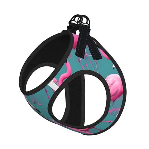 Weiches Haustiergeschirr und Leine, Set mit Flamingo-Druck, verstellbares Netzgewebe, Welpengeschirr für kleine, kleine, große Hunde und Katzen Weiches Haustiergeschirr und Leine, Set mit Flamingo-Druck, verstellbares Netzgewebe, Welpengeschirr für kleine, kleine, große Hunde und Katzen von LiuMng