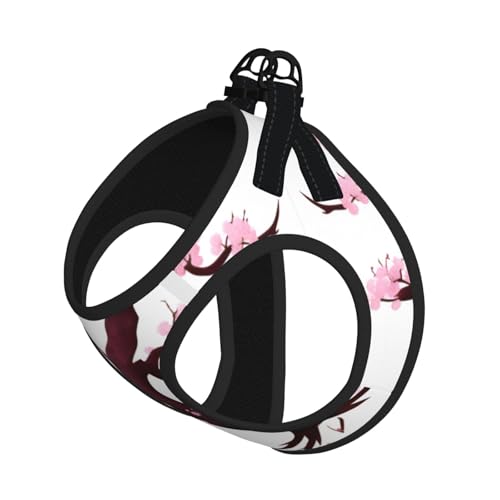 Weiches Haustiergeschirr und Leine, Set mit Kirschblüten-Baum-Druck, verstellbares Netzgewebe, Welpengeschirr für kleine, kleine, große Hunde und Katzen Weiches Haustiergeschirr und Leine, Set mit Kirschblüten-Baum-Druck, verstellbares Netzgewebe, Welpengeschirr für kleine, kleine, große Hunde und Katzen von LiuMng