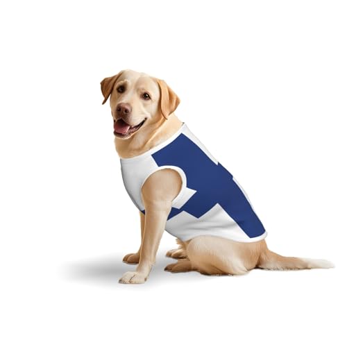 Weste aus Baumwolle mit finnischer Flagge, weich, leicht, mit finnischer Flagge, ärmelloses Tanktop für mittelgroße und große Hunde von LiuMng