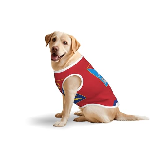 Weste für Haustiere, Baumwolle, weich, dehnbar, Flagge von Magadan, ärmelloses Tanktop für mittelgroße und große Hunde Weste für Haustiere, Baumwolle, weich, dehnbar, Flagge von Magadan, ärmelloses Tanktop für mittelgroße und große Hunde von LiuMng