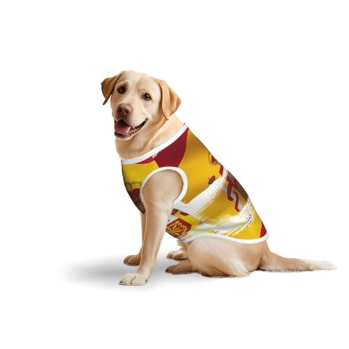 Weste für Haustiere, Baumwolle, weich, leicht, Spanien-Flagge, ärmelloses Tanktop für mittelgroße und große Hunde Weste für Haustiere, Baumwolle, weich, leicht, Spanien-Flagge, ärmelloses Tanktop für mittelgroße und große Hunde von LiuMng