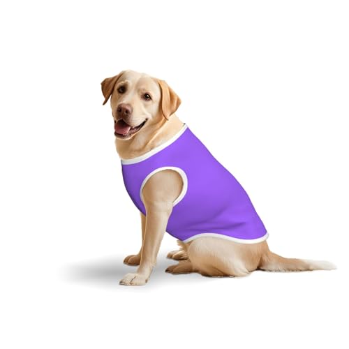 Weste für Haustiere, Baumwolle, weich, leicht, einfarbig, hellvioletter Druck, ärmelloses Tanktop für mittelgroße und große Hunde Weste für Haustiere, Baumwolle, weich, leicht, einfarbig, hellvioletter Druck, ärmelloses Tanktop für mittelgroße und große Hunde von LiuMng