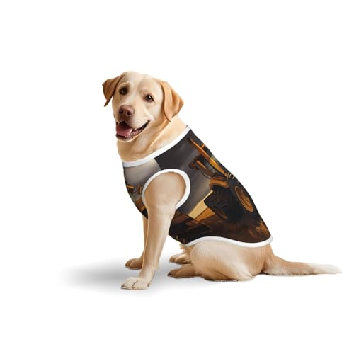 Weste für Haustiere, Baumwolle, weich, leicht, mit Traktor im Feld, ärmelloses Tanktop für mittelgroße und große Hunde Weste für Haustiere, Baumwolle, weich, leicht, mit Traktor im Feld, ärmelloses Tanktop für mittelgroße und große Hunde von LiuMng