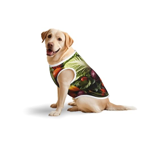 Weste für Haustiere, Baumwolle, weich, leicht, mit viel frischem Gemüse, ärmelloses Tanktop für mittelgroße und große Hunde Weste für Haustiere, Baumwolle, weich, leicht, mit viel frischem Gemüse, ärmelloses Tanktop für mittelgroße und große Hunde von LiuMng