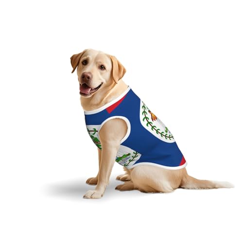 Weste mit Belize-Flagge, Baumwolle, weich, leicht, Belize-Flagge, ärmelloses Tanktop für mittelgroße und große Hunde Weste mit Belize-Flagge, Baumwolle, weich, leicht, Belize-Flagge, ärmelloses Tanktop für mittelgroße und große Hunde von LiuMng