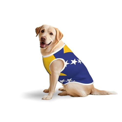 Weste mit Flagge von Bosnien und Herzegowina, Baumwolle, weich, leicht, mit Flagge von Bosnien und Herzegowina, ärmelloses Tanktop für mittelgroße und große Hunde Weste mit Flagge von Bosnien und Herzegowina, Baumwolle, weich, leicht, mit Flagge von Bosnien und Herzegowina, ärmelloses Tanktop für mittelgroße und große Hunde von LiuMng