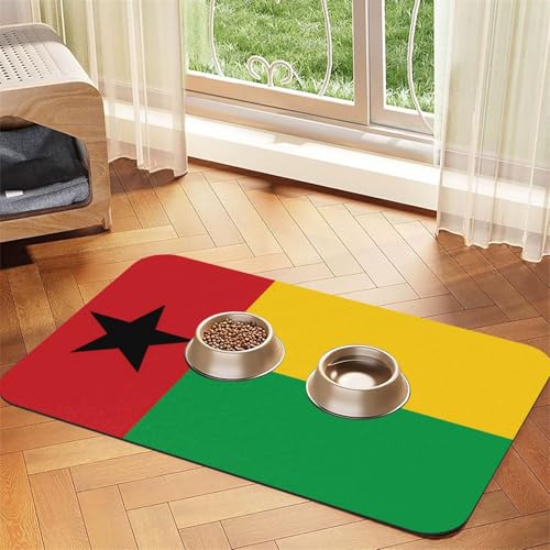 saugfähige Leder-Tischdecke mit Flagge von Guinea-Bissau – rutschfeste Futtermatte, für Futternapf und Wasser, 40 x 60 cm saugfähige Leder-Tischdecke mit Flagge von Guinea-Bissau – rutschfeste Futtermatte, für Futternapf und Wasser, 40 x 60 cm von LiuMng