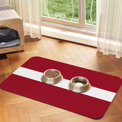 saugfähige Leder-Tischdecke mit Flagge von Lettland, rutschfeste Futtermatte, für Futternapf und Wasser, 30 x 45 cm saugfähige Leder-Tischdecke mit Flagge von Lettland, rutschfeste Futtermatte, für Futternapf und Wasser, 30 x 45 cm von LiuMng