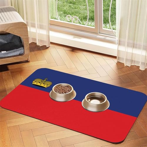 saugfähige Leder-Tischdecke mit Flagge von Liechtenstein, rutschfeste Futtermatte, für Futternapf und Wasser, 30 x 45 cm saugfähige Leder-Tischdecke mit Flagge von Liechtenstein, rutschfeste Futtermatte, für Futternapf und Wasser, 30 x 45 cm von LiuMng