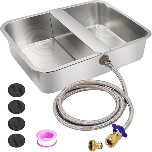 LiuXaofei Hundewassernapf Automatischer Wasserspender 13,5 L Edelstahl Große Tränke for Haustiere Wasserspender for Nutztiere(Bowl with Hose pad) von LiuXaofei