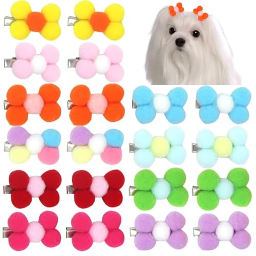 LiuXaofei 50/100 Stücke Tierhaar-Accessoires Haustier Hund Haarschleifen Clips Pflegeprodukte Mode Bonbonfarben Haustier Hund Haarschleifen(100pcs) von LiuXaofei