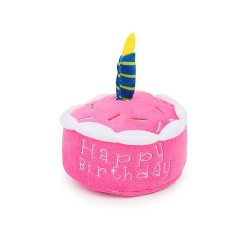 LiuXaofei Kuchen-Hundespielzeug, Plüsch, Geburtstagstorte, for Spielen, interaktives Kauen, quietschendes, weiches Cupcake-Haustierspielzeug, Keine Füllung, Zahnreinigung(A Style Rose) von LiuXaofei