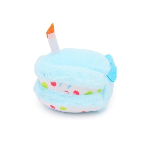 LiuXaofei Kuchen-Hundespielzeug, Plüsch, Geburtstagstorte, for Spielen, interaktives Kauen, quietschendes, weiches Cupcake-Haustierspielzeug, Keine Füllung, Zahnreinigung(B Style Blue) von LiuXaofei