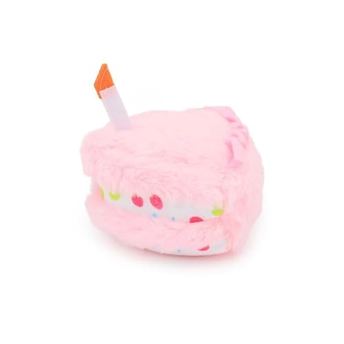 LiuXaofei Kuchen-Hundespielzeug, Plüsch, Geburtstagstorte, for Spielen, interaktives Kauen, quietschendes, weiches Cupcake-Haustierspielzeug, Keine Füllung, Zahnreinigung(B Style pink) von LiuXaofei