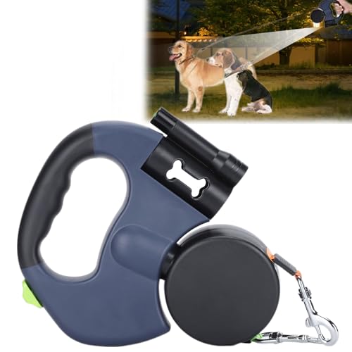 Liuer Hundeleine Große Hunde mit Leuchten,Doppelte Einziehbare Hun-deleine Rollleine Hun-deleine 3m für 2 Hun-de,Laufleine für Hun-de Hundeleine Ausziehbar mit Bequemen Griff für Kleine & Große Hunde von Liuer